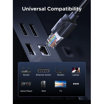  Кабель UGREEN NW315 (55154) Cat6A UTP Ethernet Cable 0.5m Black 