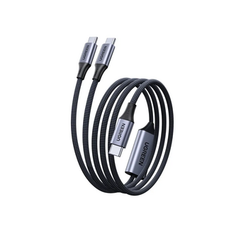  Кабель UGREEN L533 (75733) Universal PD Fast Charging 140W Max Cable 2-in-1 USB-C 2m Space Gray 