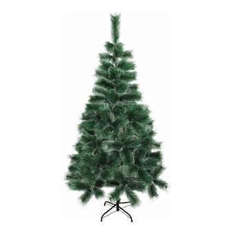  Ель новогодняя искусственная Золотая сказка 592045 Пушистая 180см, с инеем и шишками, зеленая 