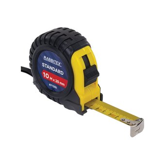  Рулетка измерительная RABBITEX 671351 Standard 10м*25мм, обрезиненный корпус, с фиксатором 