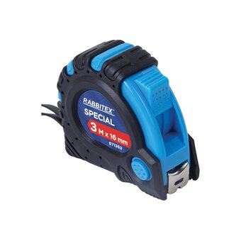  Рулетка измерительная RABBITEX 671353 Special 3м*16мм, обрезиненный корпус, 3 фиксатора 
