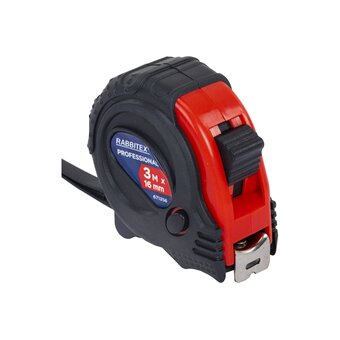  Рулетка измерительная RABBITEX 671356 Professional 3м*16мм, обрезиненный корпус, 3 фиксатора 