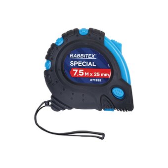  Рулетка измерительная RABBITEX 671355 Special 7,5м*25мм, обрезиненный корпус, 3 фиксатора 