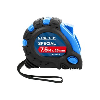  Рулетка измерительная RABBITEX 671355 Special 7,5м*25мм, обрезиненный корпус, 3 фиксатора 