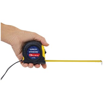  Рулетка измерительная RABBITEX 671350 Standard 7,5м*25мм, обрезиненный корпус, с фиксатором 