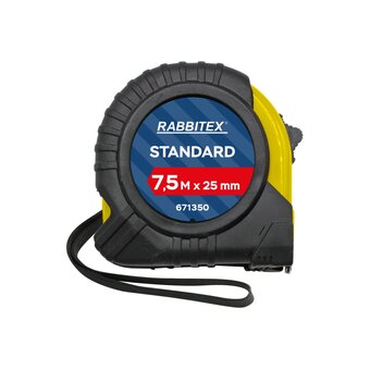  Рулетка измерительная RABBITEX 671350 Standard 7,5м*25мм, обрезиненный корпус, с фиксатором 