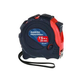  Рулетка измерительная RABBITEX 671358 Professional 7,5м*25мм, обрезиненный корпус, 3 фиксатор 