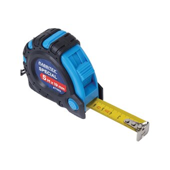  Рулетка измерительная RABBITEX 671354 Special 5м*19мм, обрезиненный корпус, 3 фиксатора 
