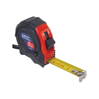  Рулетка измерительная RABBITEX 671357 Professional 5м*19мм, обрезиненный корпус, 3 фиксатора 