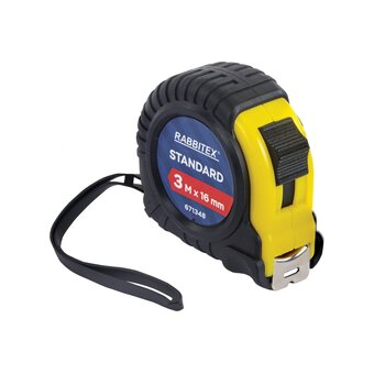  Рулетка измерительная RABBITEX 671348 Standard 3м*16мм, обрезиненный корпус, с фиксатором 