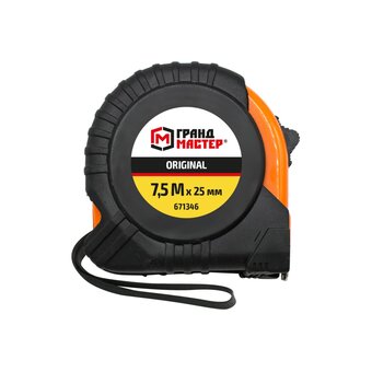  Рулетка измерительная ГРАНДМАСТЕР 671346 Original 7,5м*25мм, обрезиненный корпус, с фиксатором 