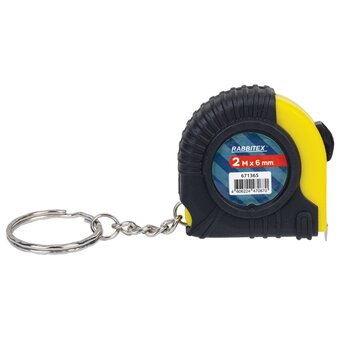  Рулетка-брелок RABBITEX 671365 2м*6мм обрезиненный корпус 
