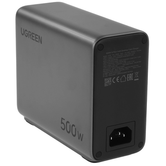  СЗУ UGREEN X759 (55550B) 500W 6-Port 1*USB-A&5*USB-C GaN Desktop Fast Charger EU серый космос 