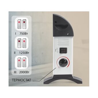  Конвектор SONNEN Y-01S белый/черный 