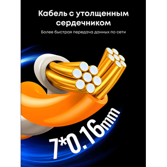  Кабель UGREEN NW315 (55159) Cat6A UTP Ethernet Cable 5m Black 