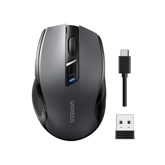 Мышь UGREEN MU006S (85082) Ergonomic Wireless 4000DPI 2.4G BT Mouse Black 
