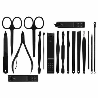  Набор для маникюра и педикюра WBZ 609487 Standard в футляре черный карбон 