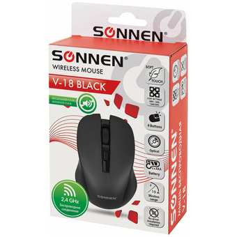  Мышь беспроводная SONNEN V18 (513514) черная 
