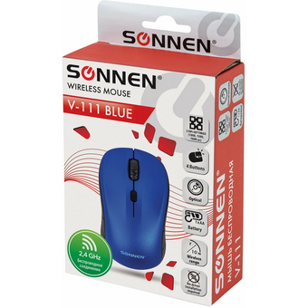  Мышь беспроводная SONNEN V-111 (513519) синяя 