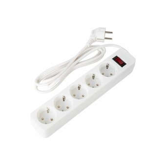  Сетевой фильтр SONNEN SPW-185 (513653) 5 розеток с заземлением, выключатель, 10 А, 1,8м белый 