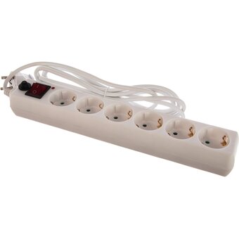  Сетевой фильтр SONNEN U-363 (511426) 6 розеток, с заземлением, выключатель, 10 А, 3м белый 