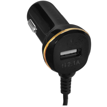  АЗУ Maxvi CCM-211MSC 2.1A, 1xUSB черный, LED индикатор, витой кабель microUSB 