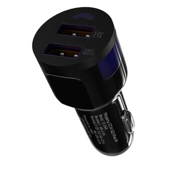  АЗУ Maxvi CCM-522 Plus M black 5.2A, 2xUSB, QC3.0 подсветка синяя 