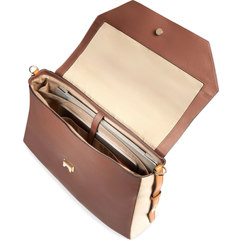  Деловая сумка Piquadro Circle BD6778W92/MBE женская, кожа натуральная, коричневый/бежевый 