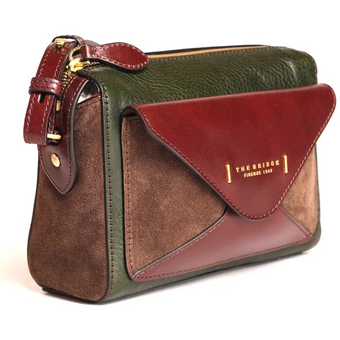  Сумка The Bridge Frida Wow 0429040P/YW женская, кожа натуральная, сливовый/зеленый 