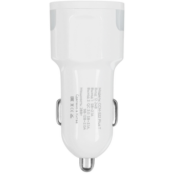  АЗУ Maxvi CCM-522 Plus T white 5.2A, 2xUSB, QC3.0 подсветка синяя 