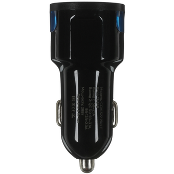  АЗУ Maxvi CCM-522 Plus T black 5.2A, 2xUSB, QC3.0 подсветка синяя 