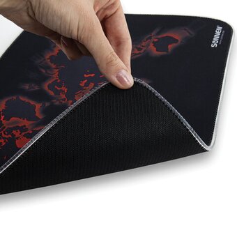  Коврик для мыши Sonnen 513316 Lighting, резина+ткань, 350х270х4мм, чёрный 