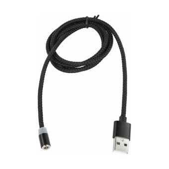 Кабель магнитный SONNEN 513561 для зарядки USB 2.0-Micro USB/Type-C/Ligtning, 1м, черный 