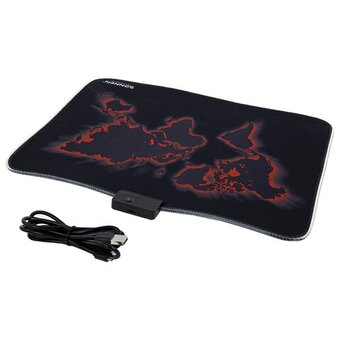  Коврик для мыши Sonnen 513316 Lighting, резина+ткань, 350х270х4мм, чёрный 