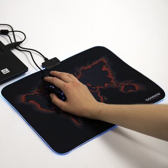  Коврик для мыши Sonnen 513316 Lighting, резина+ткань, 350х270х4мм, чёрный 