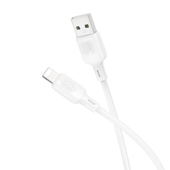  Дата-кабель BOROFONE BX113 Lenny silicone charging data cable iP L-1M белый 
