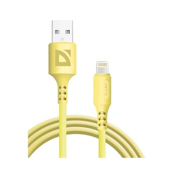  USB кабель DEFENDER F207 (87106YEL) TypeC, 1м, 2.4А yellow 
