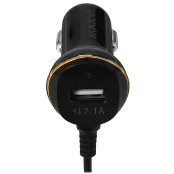  АЗУ Maxvi CCM-211MSC 2.1A, 1xUSB черный, LED индикатор, витой кабель microUSB 