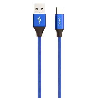  Дата-кабель PERO DC-02 Type-C, 2А, 1м синий 