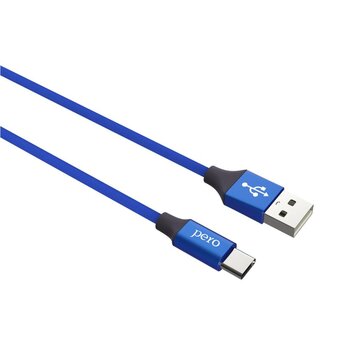  Дата-кабель PERO DC-02 Type-C, 2А, 1м синий 