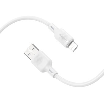  Дата-кабель BOROFONE BX113 Lenny silicone charging data cable iP L-1M белый 