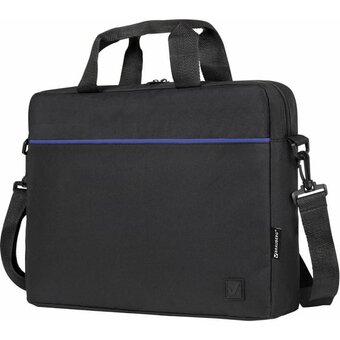  Сумка портфель BRAUBERG 272603 Practical 29х40х7см Blue line, черная 