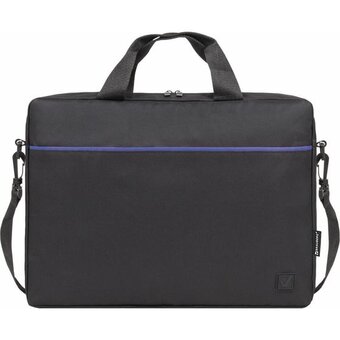  Сумка портфель BRAUBERG 272603 Practical 29х40х7см Blue line, черная 