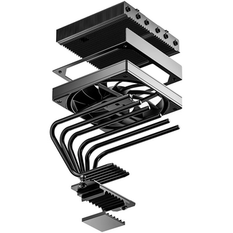  Кулер ID-COOLING IS-77-XT Black LGA1851/1700/1200/115X/AM5/AM4 низкопрофильный высота 77mm (TDP 150W, PWM, 6 тепл.трубок + медная база) 