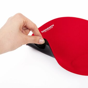  Коврик для мыши Sonnen 513301 полиуретан + лайкра, 250х220х20мм, красный 