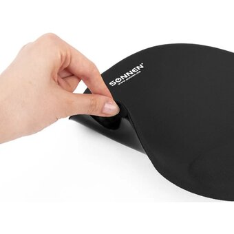  Коврик для мыши Sonnen 513299 полиуретан + лайкра, 250х220х20мм, черный 