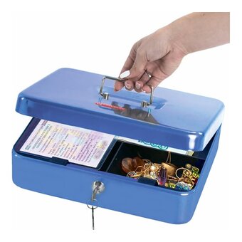  Ящик для денег BRAUBERG 290335 90х180х250мм, ключевой замок, синий 