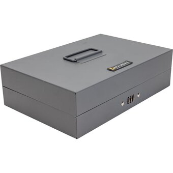  Ящик для денег BRAUBERG 290457 80х195х290мм, кодовый замок, темно-серый 