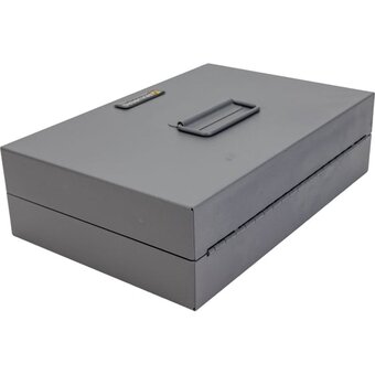  Ящик для денег BRAUBERG 290457 80х195х290мм, кодовый замок, темно-серый 