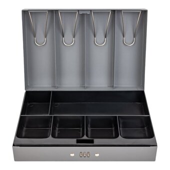  Ящик для денег BRAUBERG 290457 80х195х290мм, кодовый замок, темно-серый 